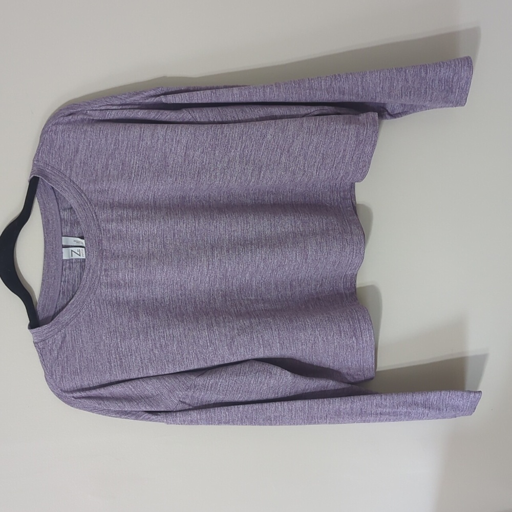 Z by Zella Women's Cropped Long Sleeve Shirt Purple Heather Size M